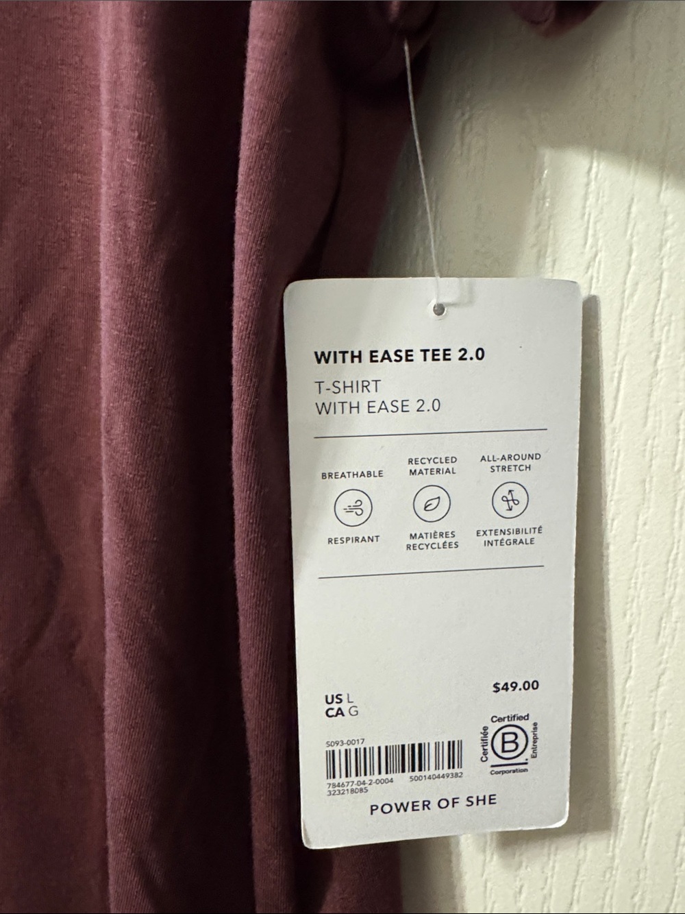 Athleta With Ease Tee 2.0 US Large NWT - Picture 2 of 4